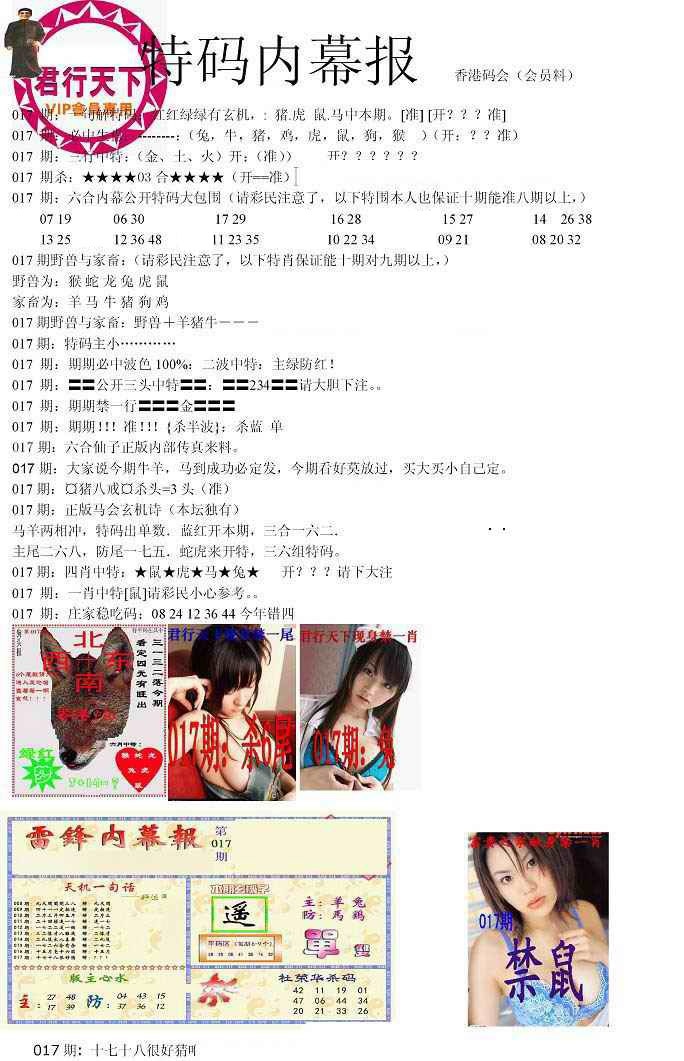 017期特码内幕报[图]