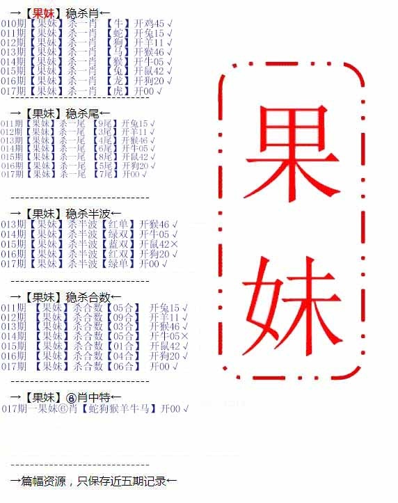 017期果妹心水[图]